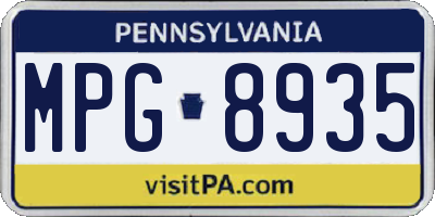 PA license plate MPG8935