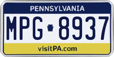 PA license plate MPG8937
