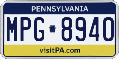 PA license plate MPG8940