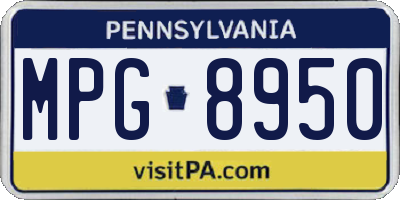 PA license plate MPG8950