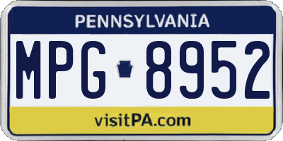 PA license plate MPG8952