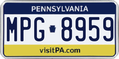 PA license plate MPG8959