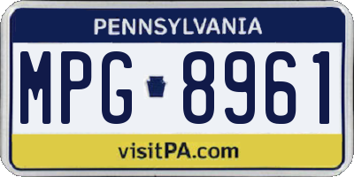 PA license plate MPG8961