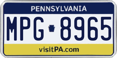 PA license plate MPG8965