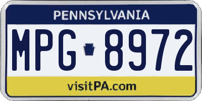PA license plate MPG8972
