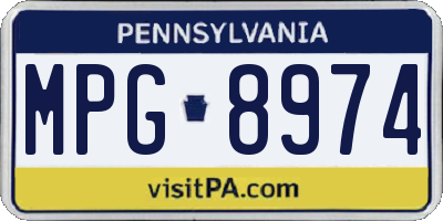 PA license plate MPG8974
