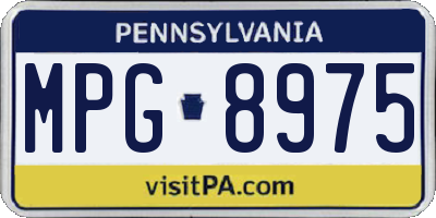 PA license plate MPG8975