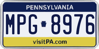 PA license plate MPG8976