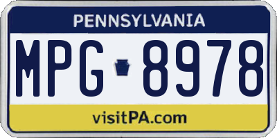 PA license plate MPG8978
