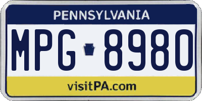 PA license plate MPG8980