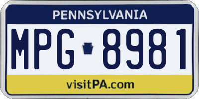 PA license plate MPG8981