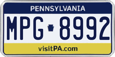 PA license plate MPG8992