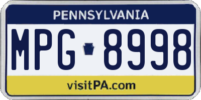 PA license plate MPG8998