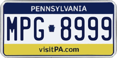 PA license plate MPG8999