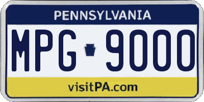 PA license plate MPG9000