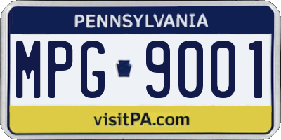 PA license plate MPG9001