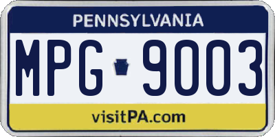 PA license plate MPG9003
