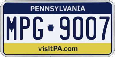PA license plate MPG9007