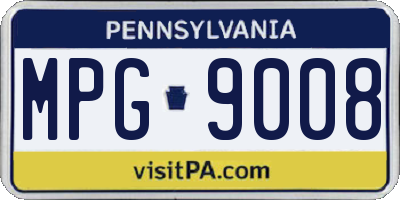 PA license plate MPG9008