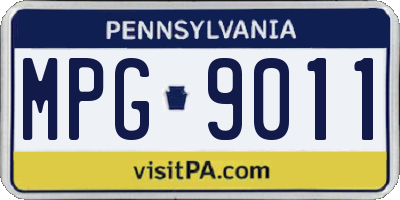 PA license plate MPG9011