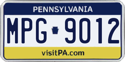 PA license plate MPG9012