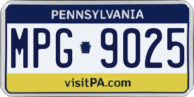 PA license plate MPG9025