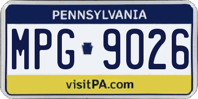 PA license plate MPG9026