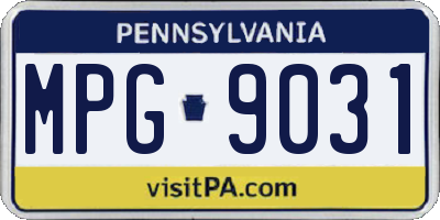 PA license plate MPG9031