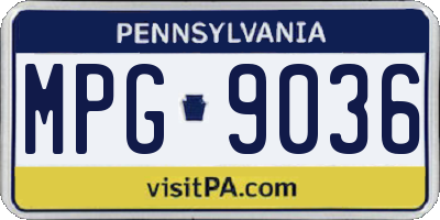 PA license plate MPG9036