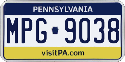PA license plate MPG9038
