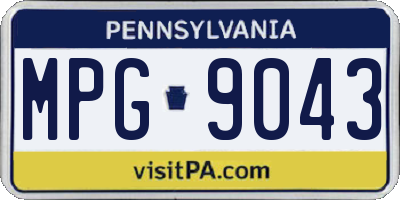 PA license plate MPG9043