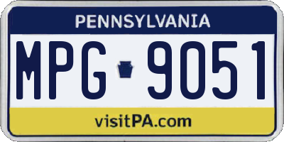 PA license plate MPG9051