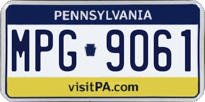 PA license plate MPG9061