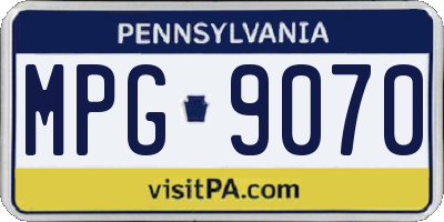PA license plate MPG9070