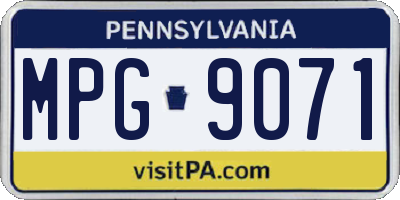 PA license plate MPG9071
