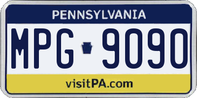 PA license plate MPG9090