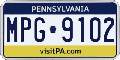 PA license plate MPG9102