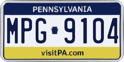 PA license plate MPG9104