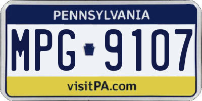 PA license plate MPG9107