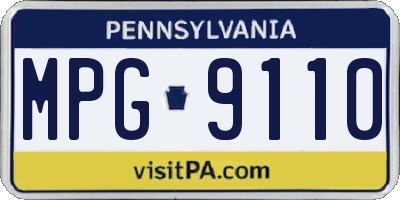 PA license plate MPG9110