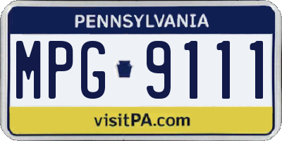PA license plate MPG9111