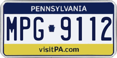 PA license plate MPG9112