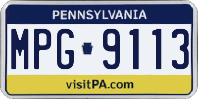 PA license plate MPG9113