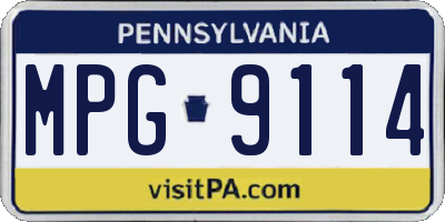PA license plate MPG9114