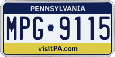 PA license plate MPG9115