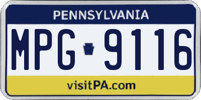 PA license plate MPG9116