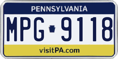 PA license plate MPG9118