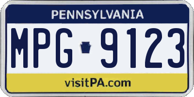 PA license plate MPG9123