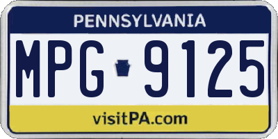 PA license plate MPG9125
