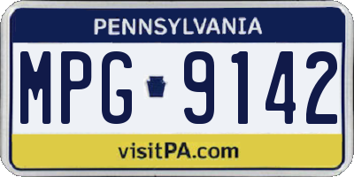 PA license plate MPG9142